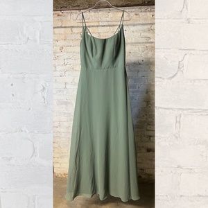 sorella vita evergreen chiffon braided spaghetti strap bridesmaid [size 16]